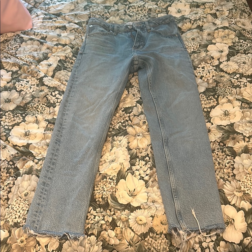 Zara Women's Straight Leg Jeans - Light Blue